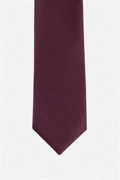 Koyu Bordo Düz Kravat