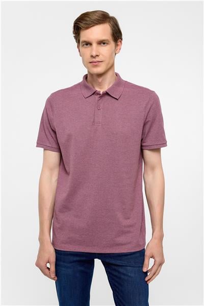 Koyu Bordo Regular Armürlü Polo Yaka Tişört