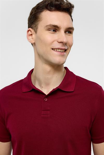 Koyu Bordo Slim Düz Polo Yaka Tişört