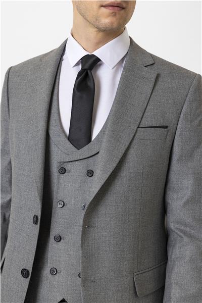 Antrasit Slim Fit Desenli Mono Yaka 6 Drop Yelekli Klasik Takım Elbise