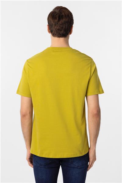 Koyu Haki Regular Düz Bisiklet Yaka Tişört