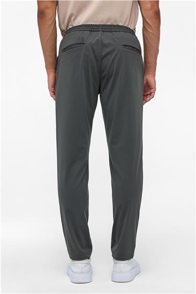 Koyu Haki Slim Armürlü Jogger Pantolon