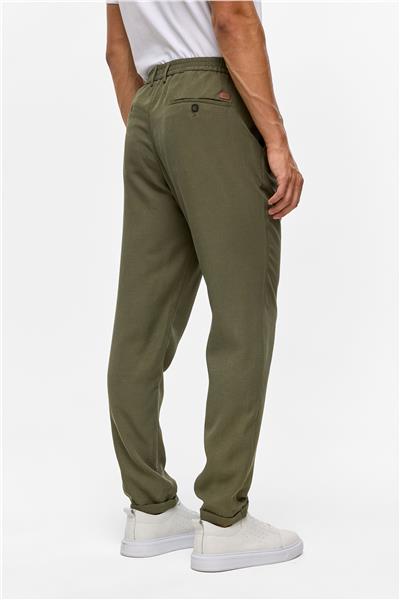 Koyu Haki Slim Armürlü Jogger Pantolon