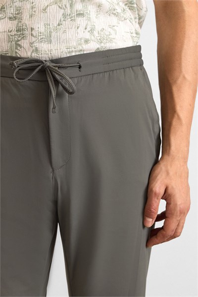 Koyu Haki Slim Düz Jogger Pantolon