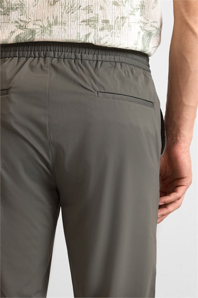 Koyu Haki Slim Düz Jogger Pantolon