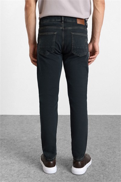 Koyu Haki Slim Normal Bel Denim Pantolon