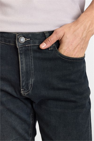 Koyu Haki Slim Normal Bel Denim Pantolon