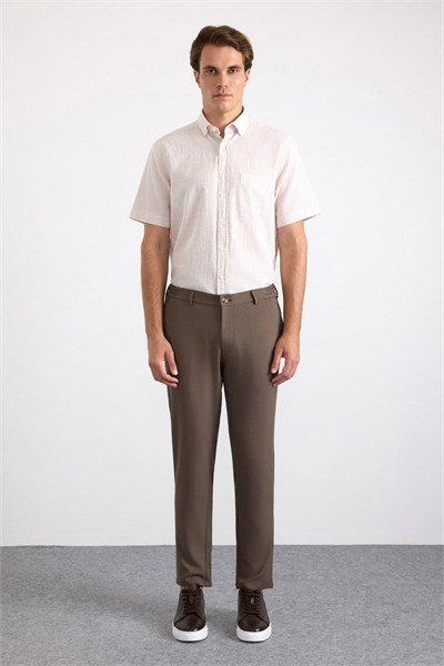 Koyu Kahve Slim Düz Jogger Pantolon