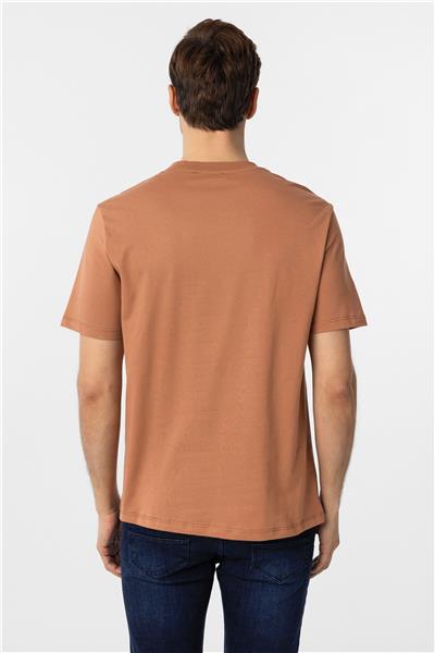 Kiremit Regular Düz Bisiklet Yaka Tişört