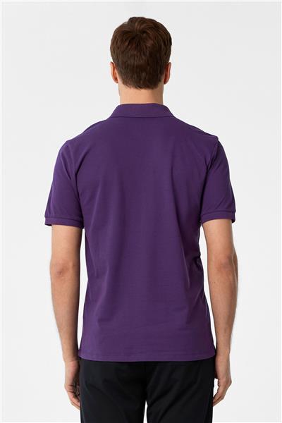 Koyu Lila Regular Armürlü Polo Yaka Tişört