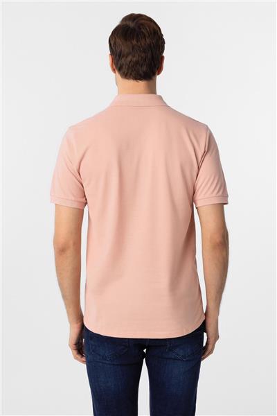 Koyu Pembe Regular Armürlü Polo Yaka Tişört