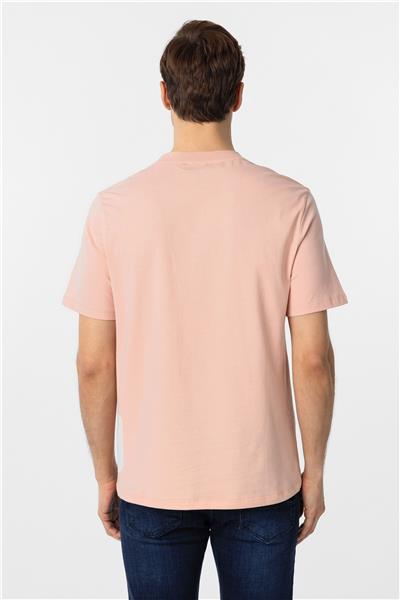 Koyu Pembe Regular Düz Bisiklet Yaka Tişört