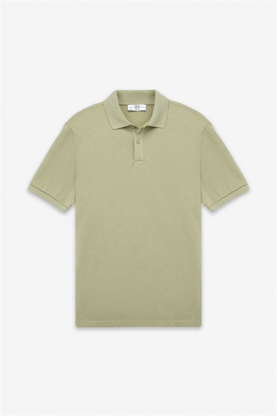 Koyu Yeşil Regular Armürlü Polo Yaka Tişört