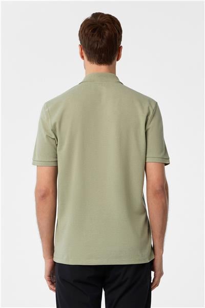 Koyu Yeşil Regular Armürlü Polo Yaka Tişört