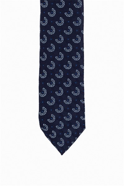 Lacivert Baskılı Kravat