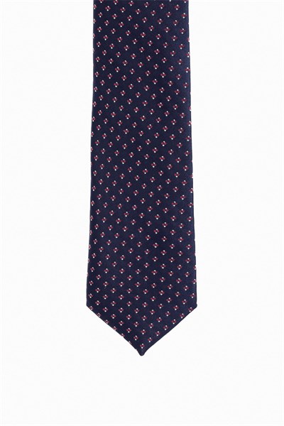 Lacivert Baskılı Kravat
