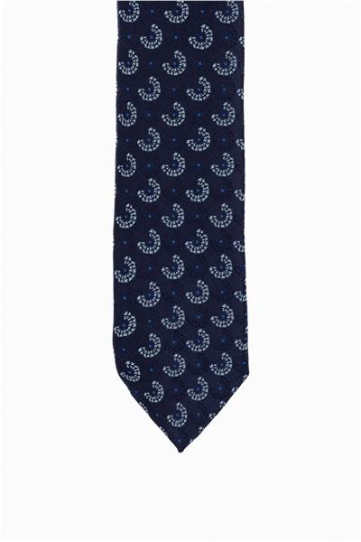 Lacivert Baskılı Kravat
