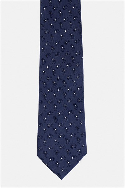 Lacivert Baskılı Kravat