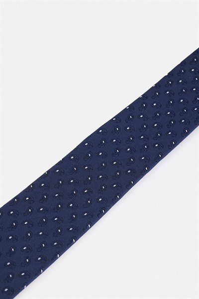 Lacivert Baskılı Kravat