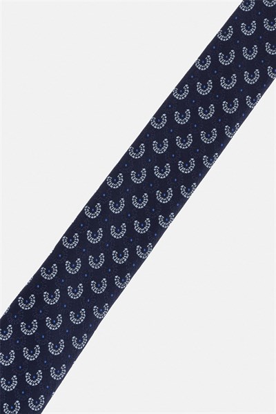 Lacivert Baskılı Kravat