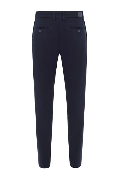 Lacivert Regular Armürlü Chino Pantolon