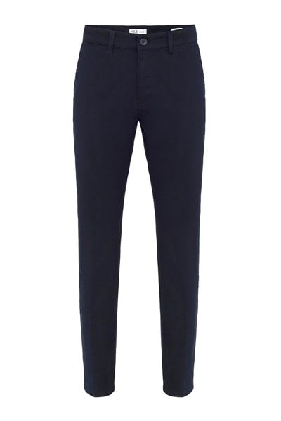 Lacivert Regular Armürlü Chino Pantolon