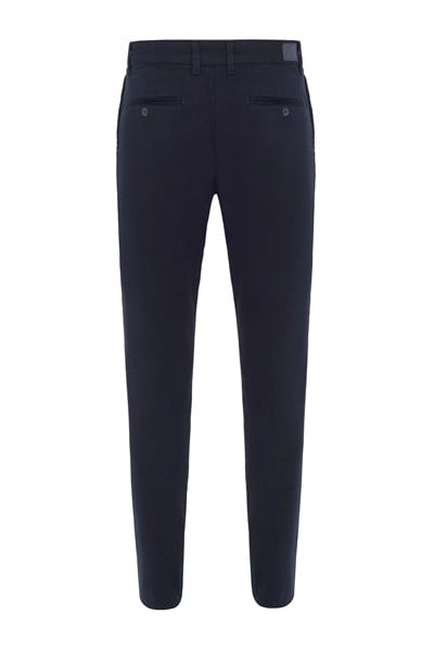 Lacivert Regular Armürlü Chino Pantolon