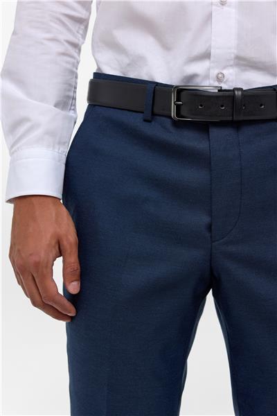 Lacivert Regular Armürlü Kumaş Pantolon