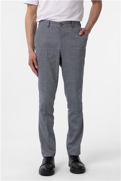 Lacivert Regular Armürlü Kanvas Pantolon