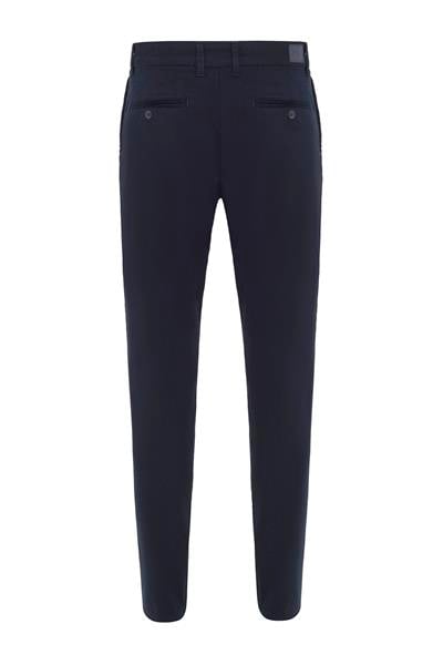 Lacivert Regular Armürlü Pantolon