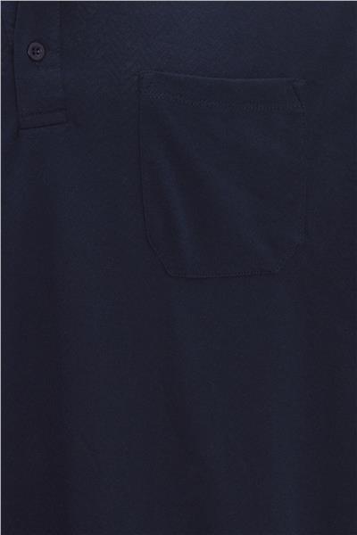 Lacivert Regular Armürlü Polo Yaka Tişört