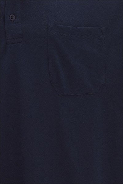 Lacivert Regular Armürlü Polo Yaka Tişört