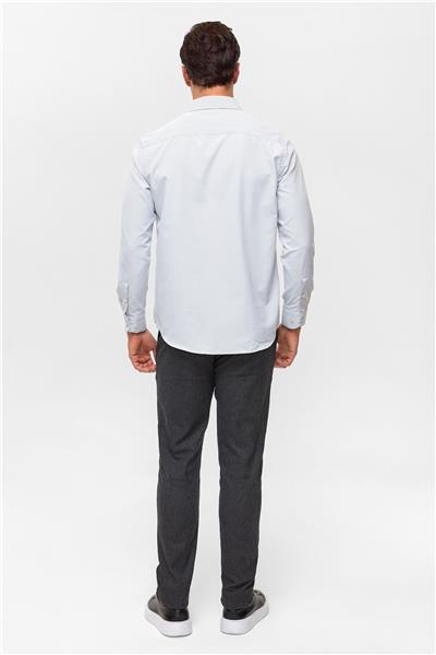 Lacivert Regular Desenli Klasik Yaka Gömlek