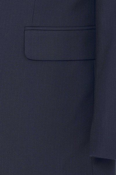 Lacivert Regular Desenli Kruvaze Yaka 4 Drop Klasik Takım Elbise