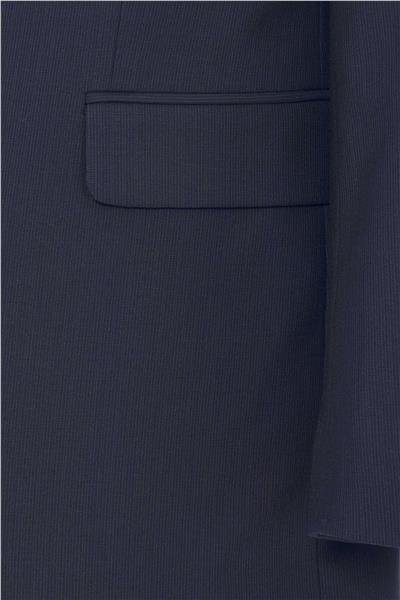 Lacivert Regular Desenli Kruvaze Yaka 4 Drop Klasik Takım Elbise