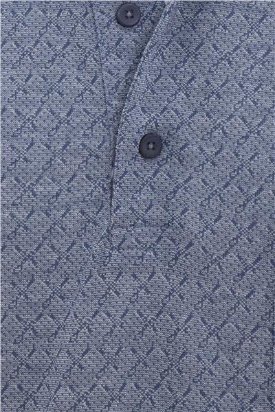 Lacivert Regular Desenli Polo Yaka Tişört