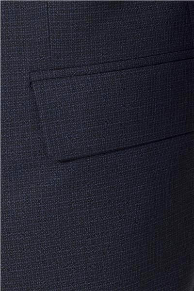 Lacivert Regular Desenli Sivri Yaka 6 Drop Klasik Takım Elbise