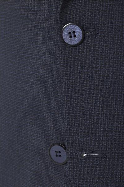 Lacivert Regular Desenli Sivri Yaka 6 Drop Klasik Takım Elbise