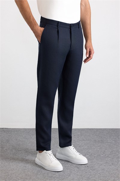 Lacivert Regular Düz 2 İplik Normal Bel Kolay Ütülenebilir Jogger Pantolon