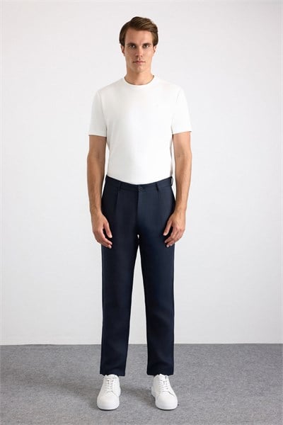 Lacivert Regular Düz 2 İplik Normal Bel Kolay Ütülenebilir Jogger Pantolon