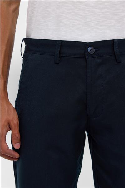 Lacivert Regular Düz Bermuda Şort