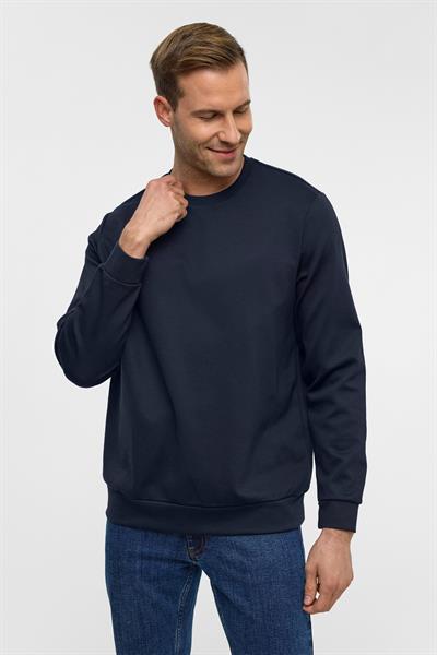Lacivert Regular Düz Bisiklet Yaka Sweatshirt