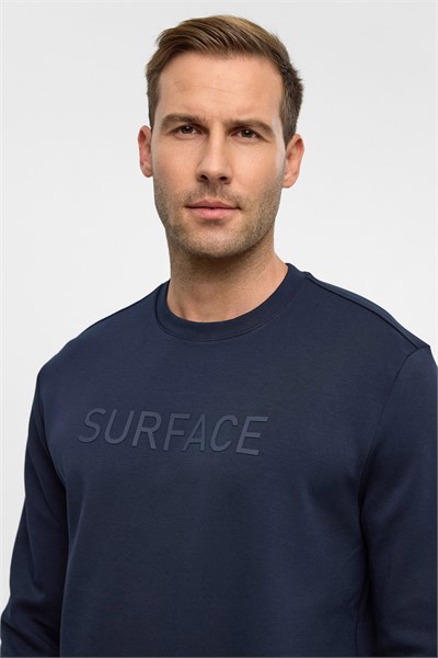 Lacivert Regular Düz Bisiklet Yaka Sweatshirt