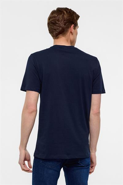 Lacivert Regular Düz Bisiklet Yaka Tişört
