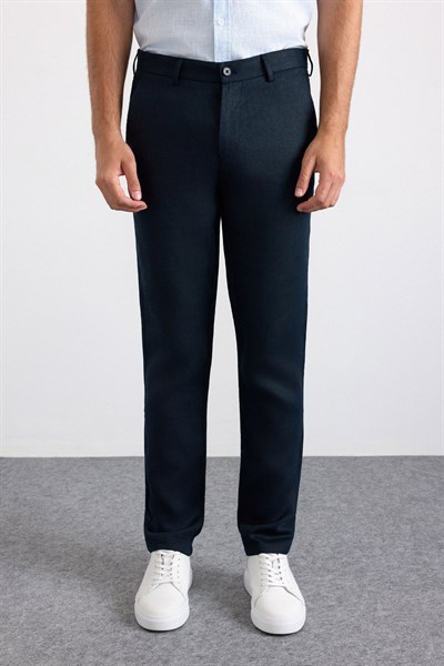 Lacivert Regular Düz Düz Normal Bel Standart Jogger Pantolon