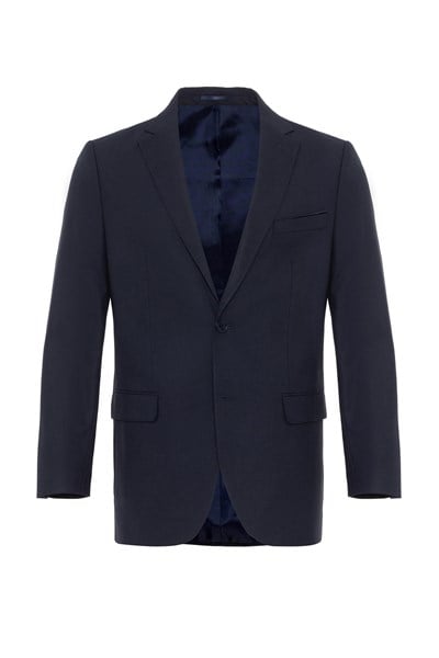 Lacivert Regular Düz Mono Yaka 4 Drop Klasik Takım Elbise