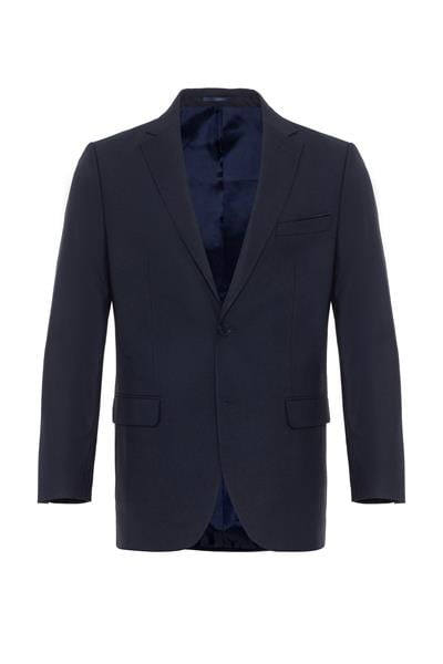 Lacivert Regular Düz Mono Yaka 4 Drop Klasik Takım Elbise