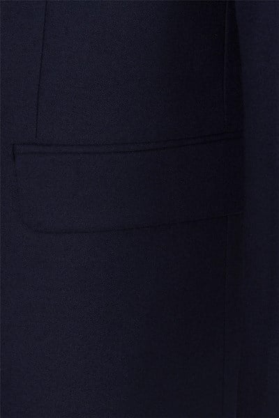 Lacivert Regular Düz Mono Yaka 4 Drop Klasik Takım Elbise