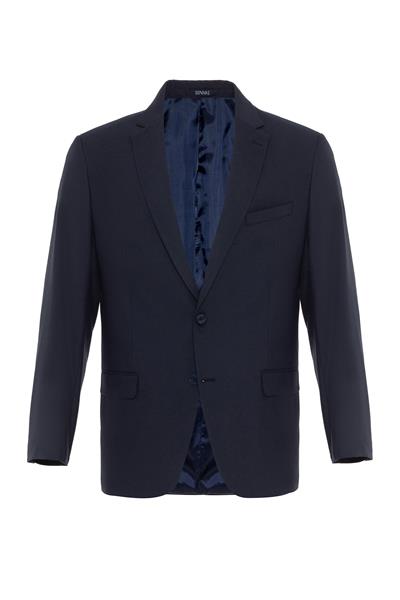 Lacivert Regular Düz Mono Yaka 6 Drop Klasik Takım Elbise