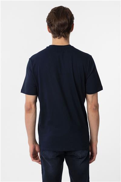 Lacivert Regular Düz Bisiklet Yaka Tişört